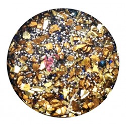 Perlute caviar CAV041 Gold metalic cu strasuri si decor metal